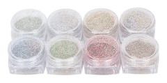 8 lådor glitter Färgglad plast glänsande dekorationstillbehör Form Hantverk DIY-material