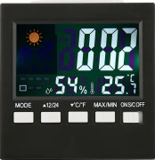 Multifunktionell elektronisk väckarklocka termometer hygrometer temperatur- och fuktighetsmätare