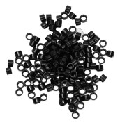 1000 st Aluminium Mikro Länkar Ringar Pärlor Skruv Mikro Ringar Hår Extensions Verktyg Svart