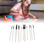 10 st penslar set flera storlekar nylon ull massivt trähandtag akvarell pensel