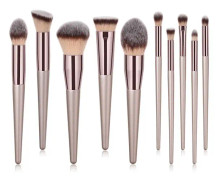 10st Professionella sminkborstar, make up set - Rosé Rosa guld