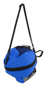 Round Mesh Basketball Bags Oxford Cloth Football Storage Bag for Indoor Training Sports Blue Fabric with Black Edges