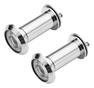 Dörröga 2 st Dörröga 16mm 200° Vidvinkel Dörröga med lock, för dörr 40mm till 63mm tjocklek för hemmakontor hotell (Silver)