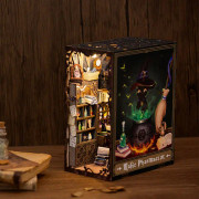 DIY Bokhörna Kit (SZ05) - Miniatyrdockhus Kit med Möbler och LED-ljus, Trä 3D-pussel, Ar