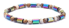 2-pack Anti-ångest Magnetisk Anklet Obsidian Chakra Anklet