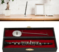 16 cm Mini Svart Klarinett Modell Dekoration Realistisk Dockhus Klarinett Musikinstrument för Skrivbord