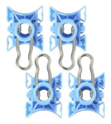 4-pack blå fönsterhissklämmor för Volvo 740 940 960 S80 Xc70 Xc90 V70 S60