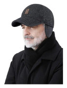 Baseballkeps med öronlappar Full Cap Herr Utomhus Visir Sport Cappy Old School Style Pappahatt Ull C