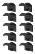 10 st hattkrokar väggmonterade hatt- och perukhållare stansfria självhäftande basebollhjälm dubbelkrok hattställ arrangör för hem, entré (svart)