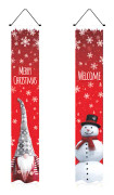 Festlig Jul Veranda Skylt, Portabel Vikbar Snögubbe Banner, Juldörrdekor för Inomhus Utomhusbruk, Skapar Stark Julstämning för