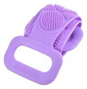 Silikonryggskrubb, bad dusch silikon kroppsborste bad bälte ryggborste exfoliator bälte tvätt ren (lila)