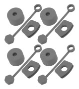 4-pack Silikon Spillskydd Set Tumbler Tillbehör Inklusive Sugrörsskydd Fyrkantig Läckageskydd Rund Lockpropp Grå