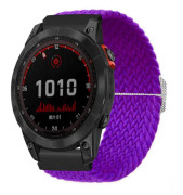 Nylonflätad klockarmband justerbart spänne armband ersättning sportklockarmband för Fenix 7 6 5 lila