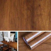 Slitstark Vinyl Självhäftande Vinylfolie, Vattentät Burl Wood Kontaktpapper för Bänkskivor, Värmebeständig Reptålig Avtagbar för Kök