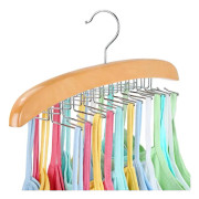 Linne Hängare, Utrymmesbesparande Organizer, Vikbara Metallkrokar, Halkfri Metallkrok, Premium Trä, Elegant, Vridbar Krok, Multifunktionell Organizer för