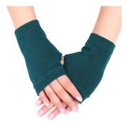 Fingerlösa Handskar Stretchiga Stickade Tumhålsvantar Enfärgade Korta Handvärmare (FMY) 2