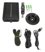 Solpanel för jaktkamera, IP66 vattentät, bärbar, liten solpanel för utomhusfotografering av vilda djur, 100-240 V EU-kontakt