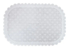 Enkel PP-dukbricka Vacker spetsdryck Underlägg Vattentät halkfri bordsmatta för matsal Kök Bordsdekoration (Vit)（41X28cm，Vit）