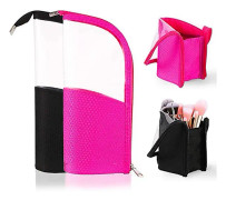 Pcs Makeup Brush Bag Travel Portable Cosmetic Holder Pen Case Storage Organizer (svart * Rose Red)