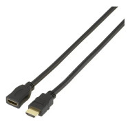 SpeaKa Professional HDMI Förlängningskabel 1.00 m Audio Return Kanal, guldpläterad kontakt Svart [1x HDMI hane - 1x HDMI