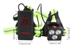 LED-nattlöpningslampor USB-laddning bröstlampa säkerhetsvarningslampa för utomhuscamping vandring