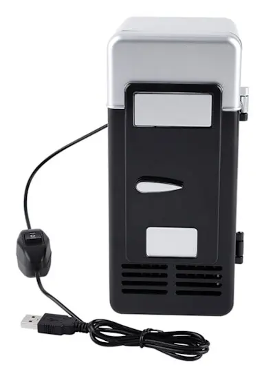 LED Mini USB Kylskåp USB Kylskåp Drycker Dryckesburkar Kylskåp och Värmare Svart