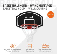 Basketkorgset 71x45 cm svart av nylon och plast inkl. nät och bräda