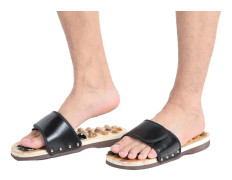 Fotmassagetofflor Pebble Stone Sandal Akupunktur Fötter Relax Skor HälsovårdSvart 43-44