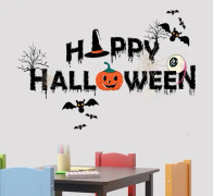 （3）Halloween-dekoration, 2 st Halloween-fönsterdekaler, Halloween-skräckdekorationer utomhus, för Ha