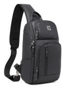 Sling Ryggsäck för Män Cross Body Axelväska Med Usb Vattentät Lättvikt（Svart）
