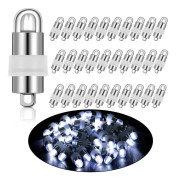 30 st LED-ballonglampor Mini papperslyktor Batteridriven Vattentät för Halloween-fest DIY-dekoration (Kallt ljus)