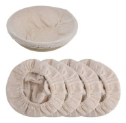 4-pack runda linneinsatser för brödjäsningskorgar, 24 x 9 cm, runda brödprovningskorgstyg liner bröd banneton provningskorgstyg