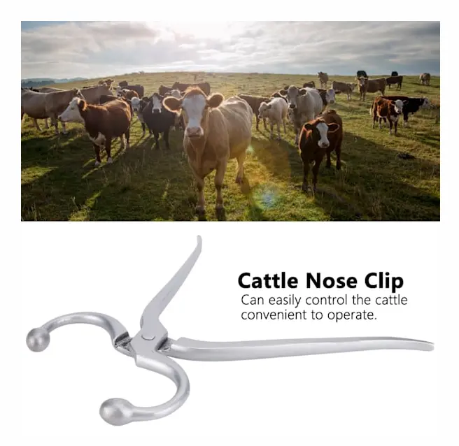 Långt handtag ko näsa tång tjurhållare boskap näsa tång klämma för gård veterinär instrument