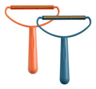 2-pack Bärbara Manuellt Hårborttagare - Dubbelsidiga Ullkläder Ludd-borttagare (Väska Ingår) i Blå & Orange