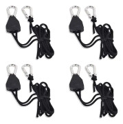4 st Ratchet Rep, Rep Ratchet Rem, Ratchetkrok, för Grow Plant Fan Filter Light Room Utrustning (Svart)