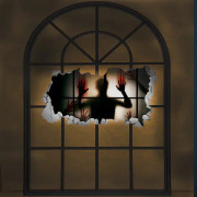 （1）Halloween-dekoration, 2 st Halloween-fönsterdekaler, Halloween