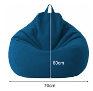 Soffpåse Lazy Bag Recliner Sofföverdrag Tyg Fåtöljöverdrag Stolsöverdrag Utan Fyllning Sittpuff Tatami Vardagsrumsmöbler (Blå, 70 80cm)