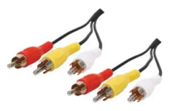 Audio videokabel 3 rca hane till 3 rca hane kabel