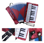 17-tangenters 8-bas piano dragspel musikinstrument för nybörjare (röd)