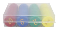 Transparenta Opaque Räknemarkörer, Miljövänliga Spelrekvisita för Kasinokortspel, Inkluderar 4 Unika Figurer för Varierad Spel (4 cm)