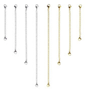 8 st rostfritt stål halsband förlängare armband förlängare förlängningskedjeset (4 guld, 4 silver)