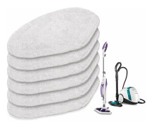 Ersättningsmoppar för Polti Vaporetto Vaporforce Brush, äkta produkt för Smart 35Mop, Smart 40Mop, etc (6 stycken)