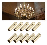 10 st E14 metallrör för ljuslamphållare Lampbas Belysningstillbehör 25x80mm Guld