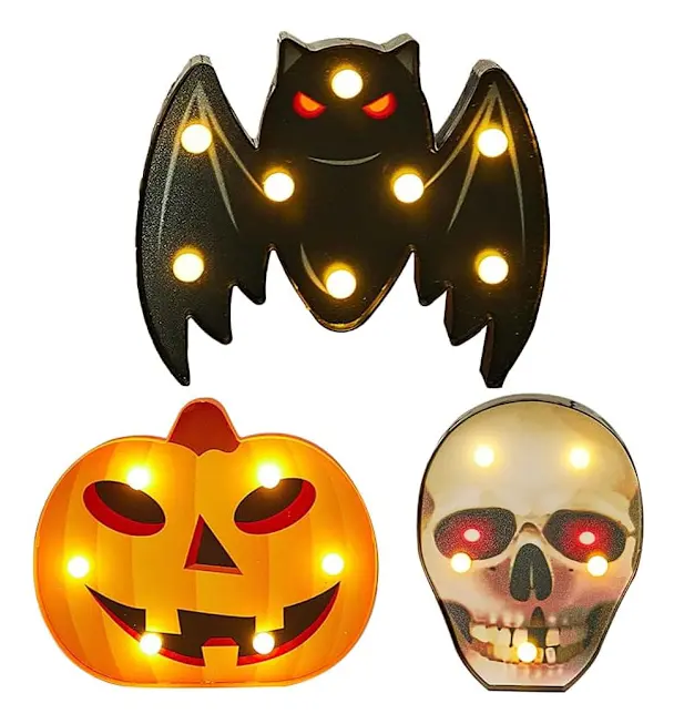 Halloween modellering lampor dekoration, set om tre glada Halloween-fester, L