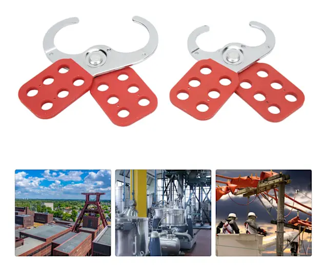 Säkerhetslås för lockout-tagout, tagout-lås-kit, 6 hål, manipulationssäker, rostskyddande beläggning, säkerhetskit för lockout