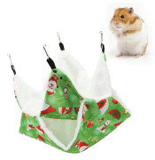 Hammock för Hamster, Dubbellager Hängande Säng, Liten Husdjursbur Hammock för Hamster Marsvin Dubbel Hammock Grön