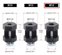 Universell tändstiftsgapverktyg i aluminiumlegering, 10 mm, 12 mm, 14 mm