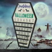 Nedräkningskalender för Halloween, återanvändbar adventskalender, gör-det-själv, flyttbar träskylt, dekoration för hemmet, skrivbordsdekoration