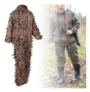 Brun vild kamouflage Ghillie dräkt 3D blad jackor och byxor set kläder för jakt
