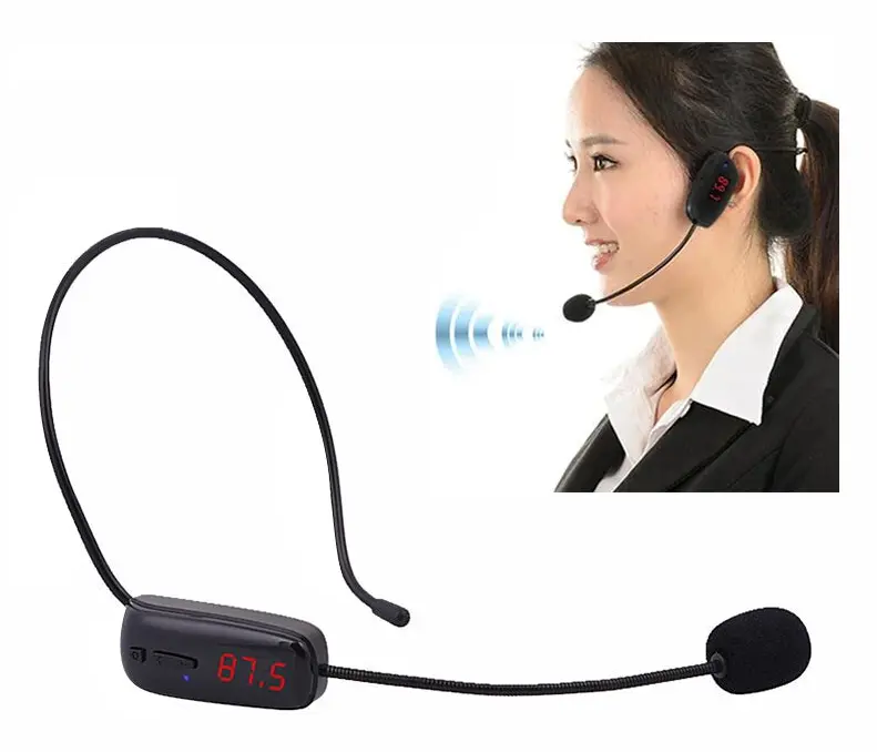 FM Microphone Wireless Headset Small Amplifier Head-Worn Microphone